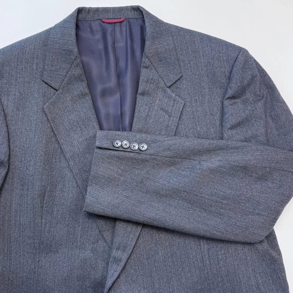 Hart Schaffner‎ Marx Wool Sport Coat Blazer Mens 44R? Windowpane Union Made